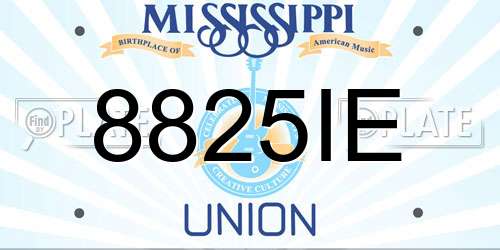 8825IE Mississippi License Plate