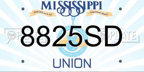 8825SD Mississippi License Plate