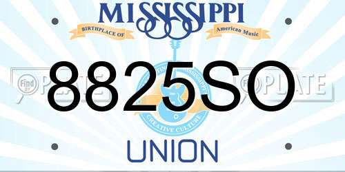8825SO Mississippi License Plate