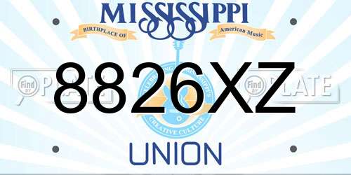 8826XZ Mississippi License Plate