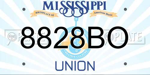 8828BO Mississippi License Plate