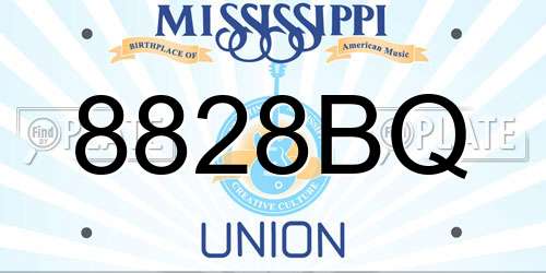 8828BQ Mississippi License Plate