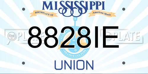 8828IE Mississippi License Plate
