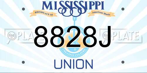 8828J Mississippi License Plate