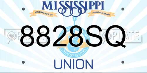 8828SQ Mississippi License Plate