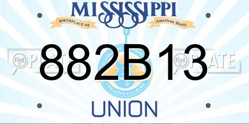 882B13 Mississippi License Plate