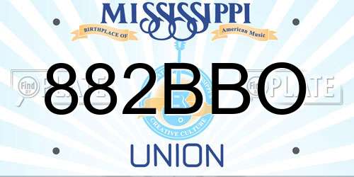 882BBO Mississippi License Plate