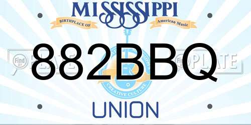 882BBQ Mississippi License Plate