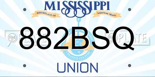 882BSQ Mississippi License Plate
