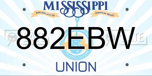 882EBW Mississippi License Plate