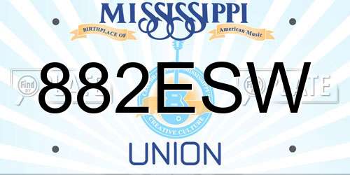 882ESW Mississippi License Plate