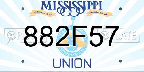 882F57 Mississippi License Plate