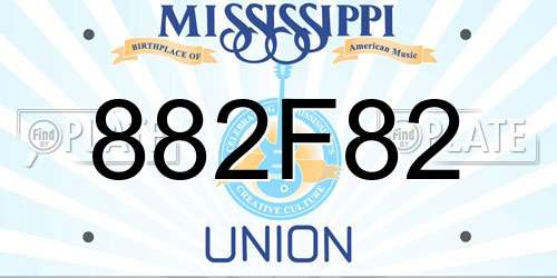882F82 Mississippi License Plate