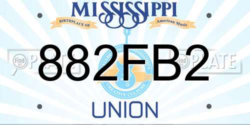 882FB2 Mississippi License Plate