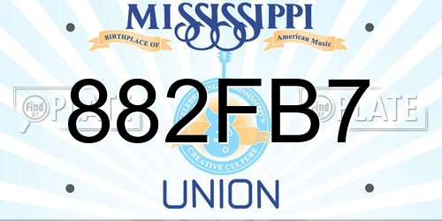 882FB7 Mississippi License Plate