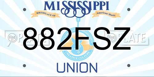 882FSZ Mississippi License Plate