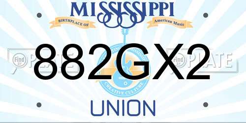 882GX2 Mississippi License Plate