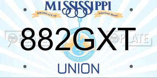 882GXT Mississippi License Plate