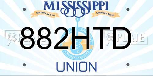 882HTD Mississippi License Plate