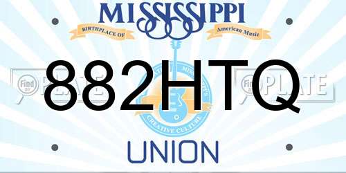 882HTQ Mississippi License Plate