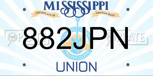 882JPN Mississippi License Plate