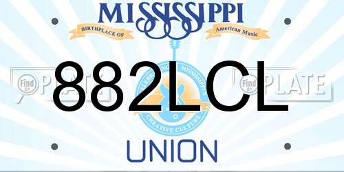 882LCL Mississippi License Plate