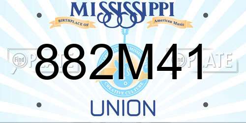 882M41 Mississippi License Plate