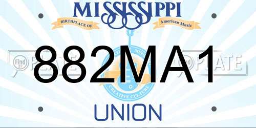882MA1 Mississippi License Plate