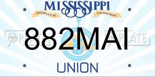 882MAI Mississippi License Plate