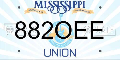 882OEE Mississippi License Plate