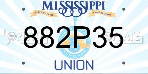 882P35 Mississippi License Plate
