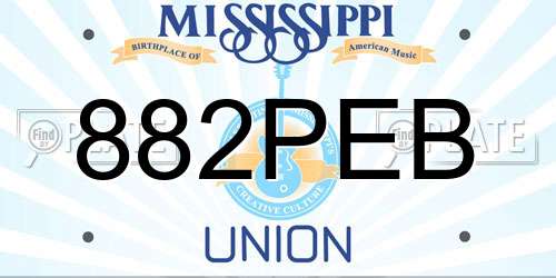 882PEB Mississippi License Plate