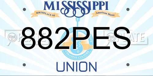 882PES Mississippi License Plate