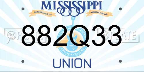 882Q33 Mississippi License Plate
