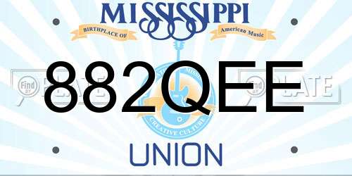 882QEE Mississippi License Plate