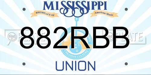 882RBB Mississippi License Plate