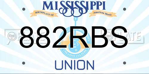 882RBS Mississippi License Plate