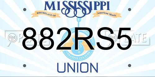 882RS5 Mississippi License Plate
