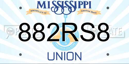 882RS8 Mississippi License Plate