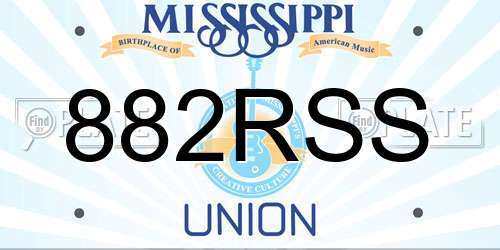882RSS Mississippi License Plate