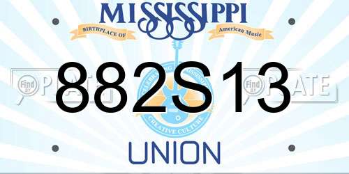 882S13 Mississippi License Plate
