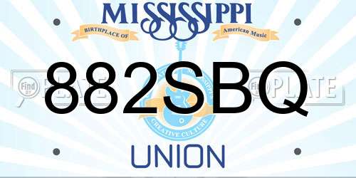 882SBQ Mississippi License Plate