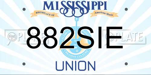 882SIE Mississippi License Plate