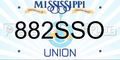 882SSO Mississippi License Plate