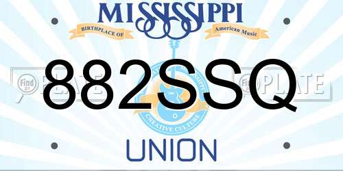 882SSQ Mississippi License Plate