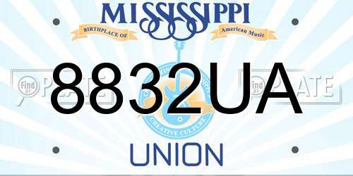 8832UA Mississippi License Plate