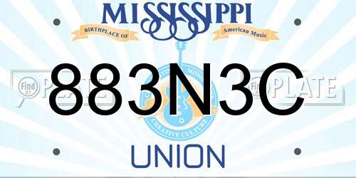 883N3C Mississippi License Plate