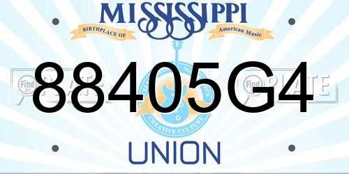 88405G4 Mississippi License Plate