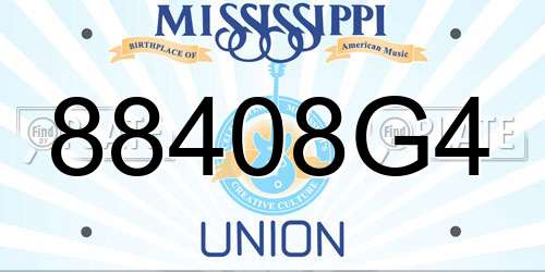 88408G4 Mississippi License Plate