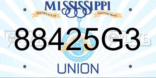 88425G3 Mississippi License Plate